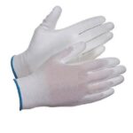 Перчатки нейлоновые с полиуретановым покрытием защитные белые
